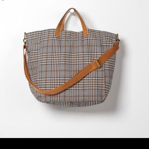 Casual Crossbody Tote “Plaid about You Weave” “R” initial